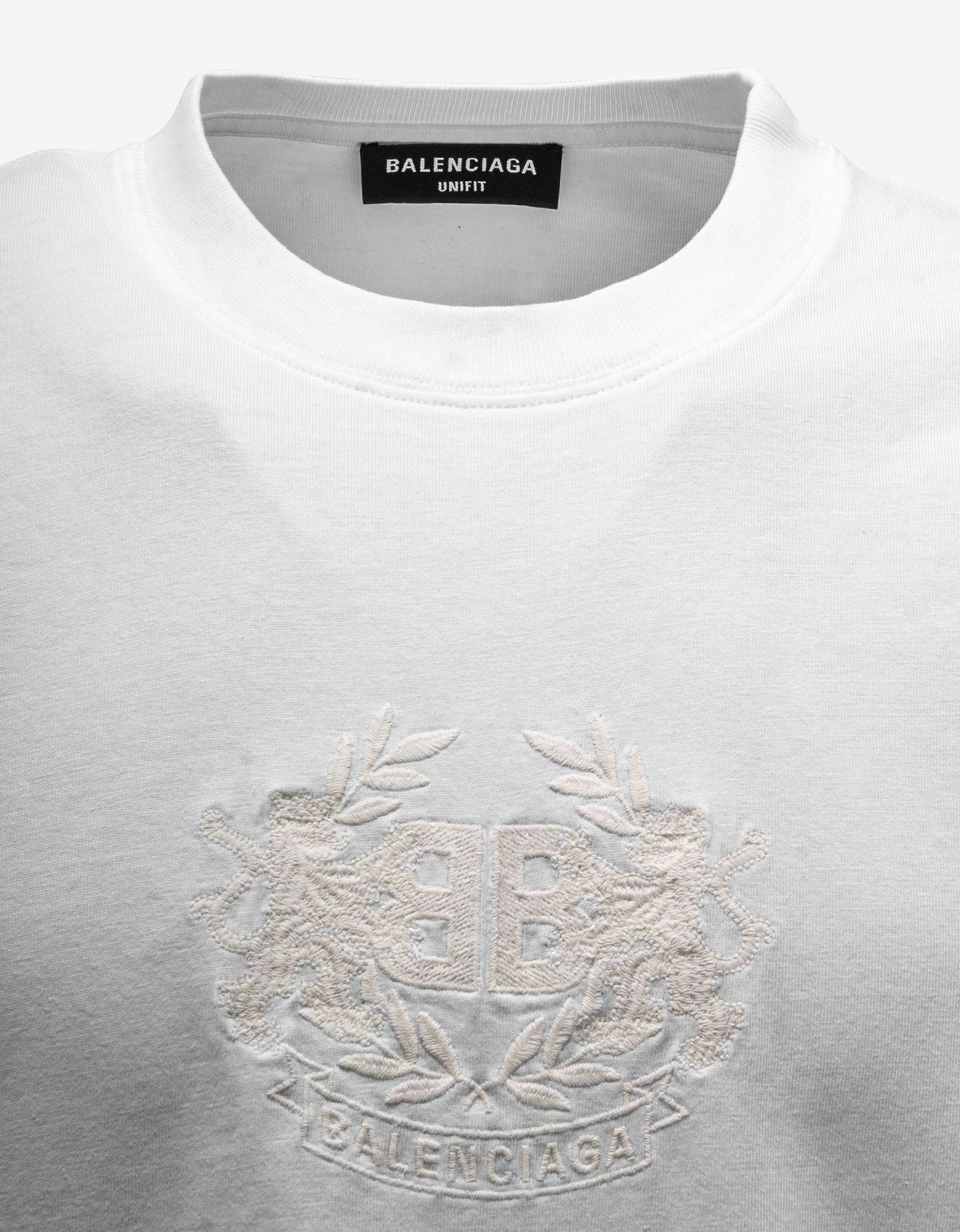 Balenciaga White GITD Lion's Laurel Boxy T-Shirt