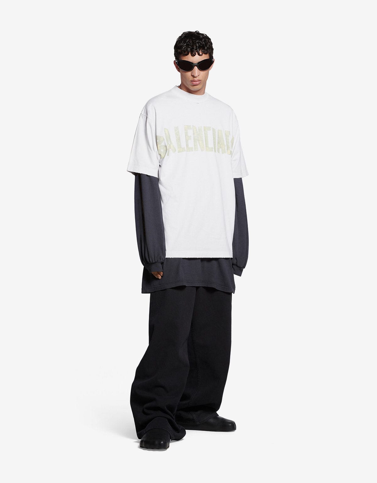 Balenciaga White Tape Type Medium T-Shirt