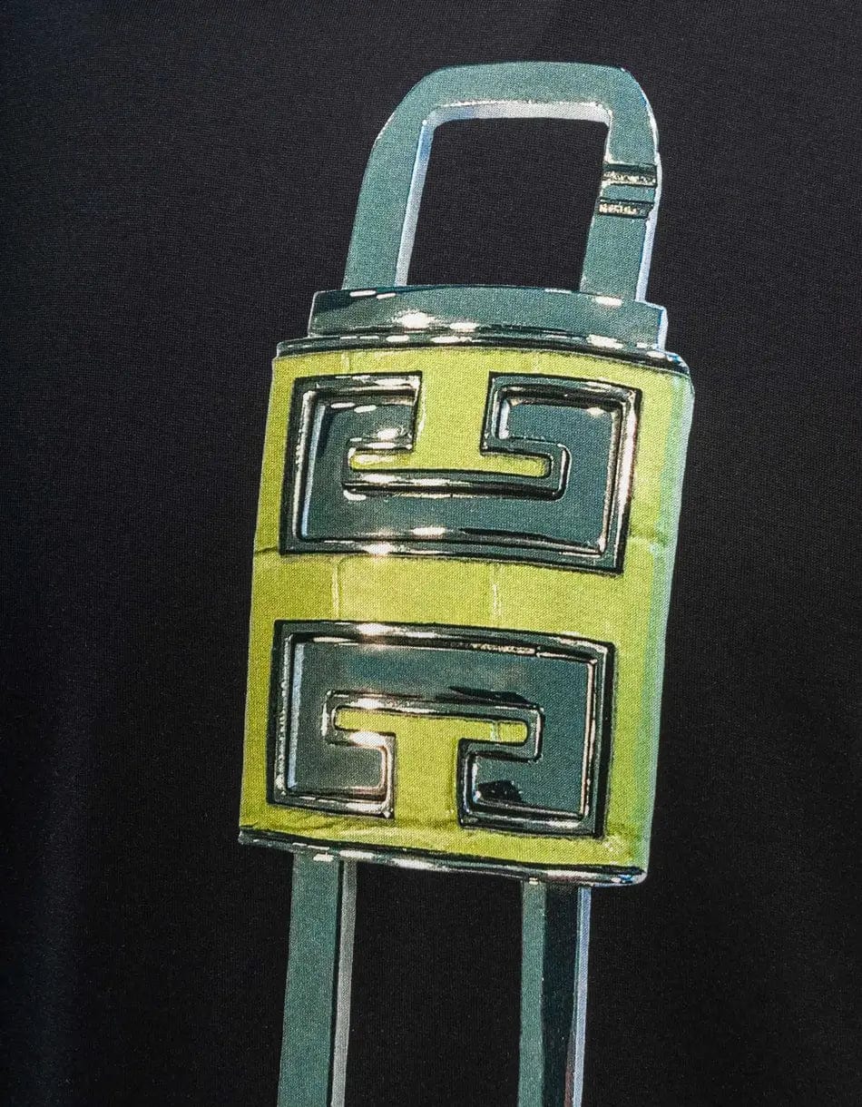 Givenchy Black 4G Padlock Print T-Shirt