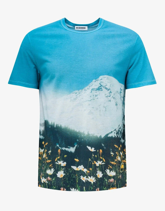 Jil Sander Blue All-Over Print T-Shirt