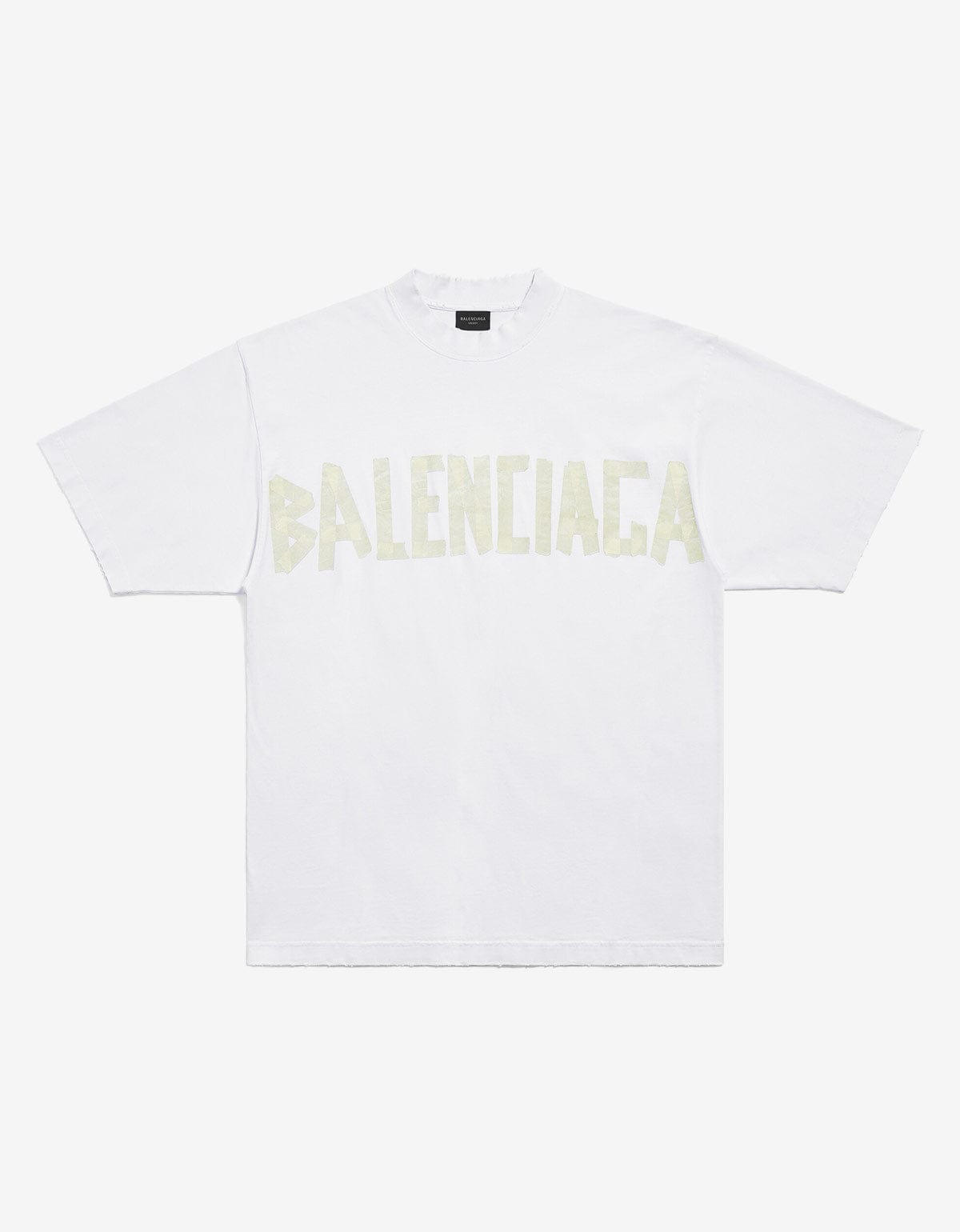 Balenciaga White Tape Type Medium  T-Shirt