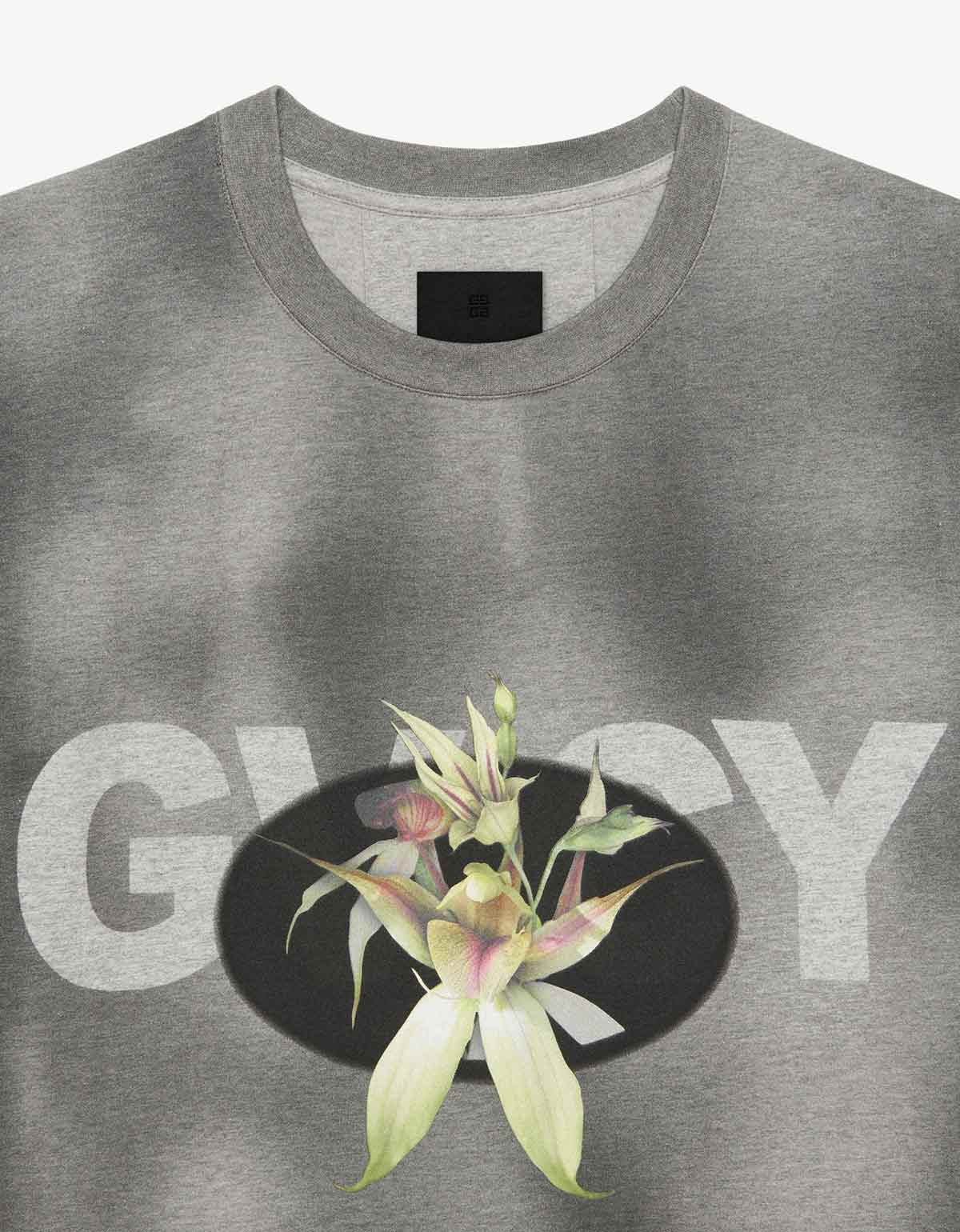 Givenchy Black GVCY Flower Print T-Shirt