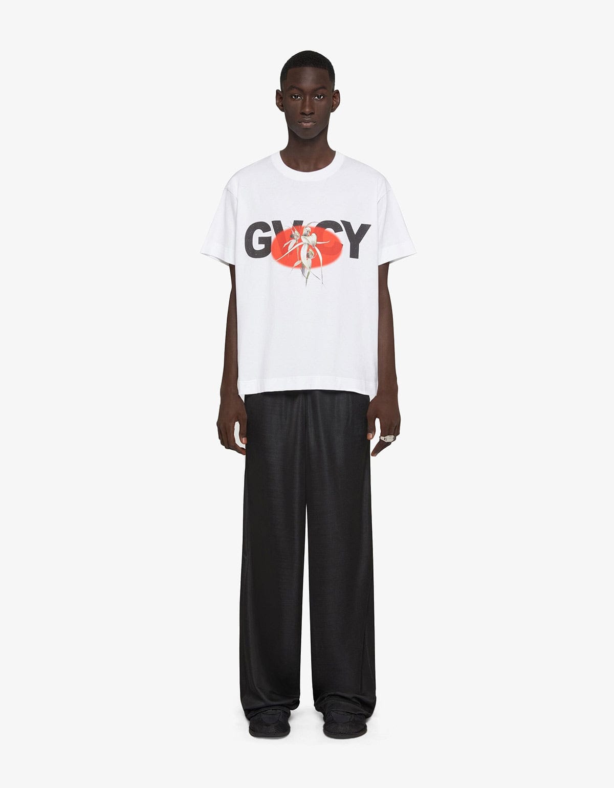 Givenchy White GVCY Flower Print T-Shirt