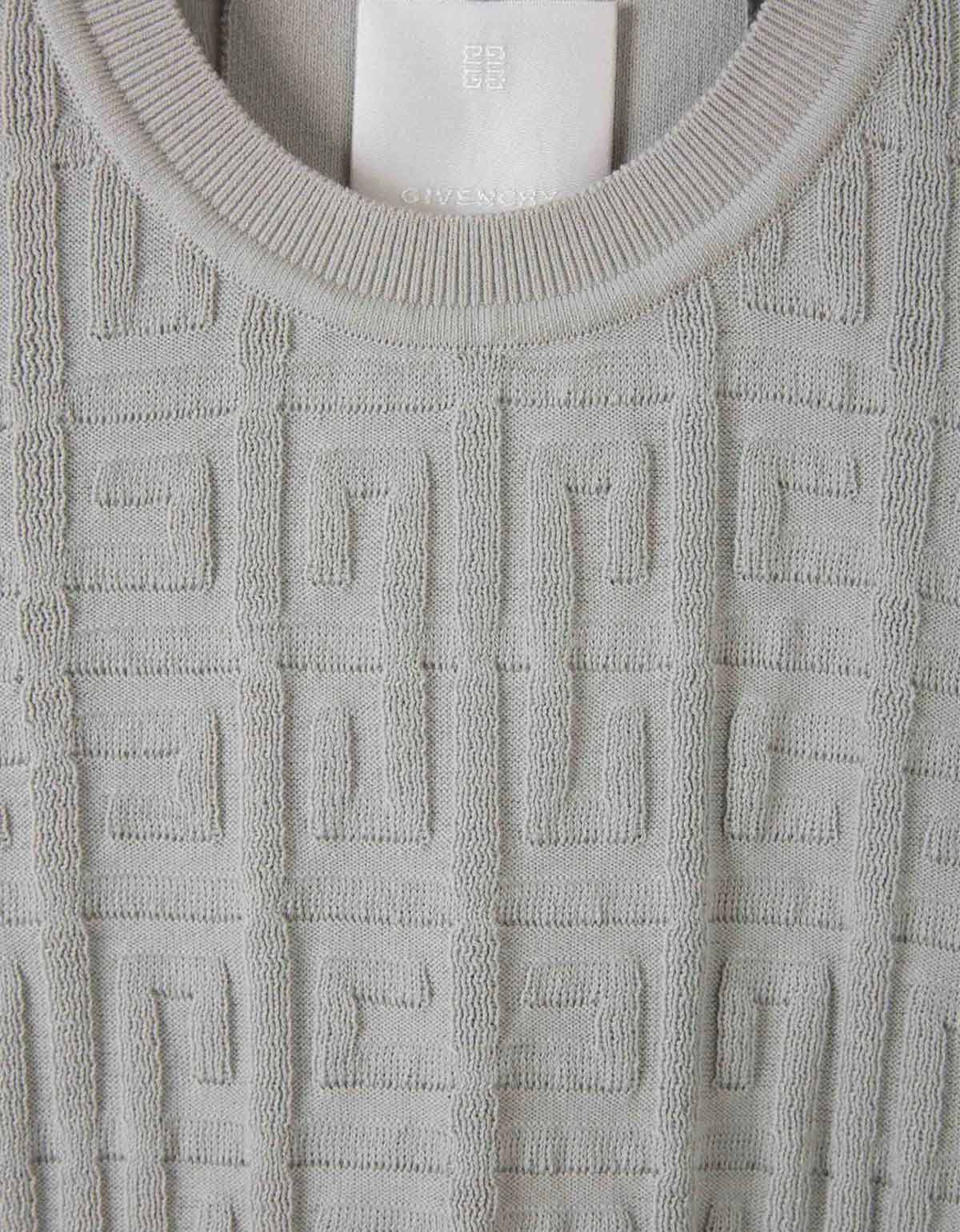Givenchy Grey 4G Cotton Knit T-Shirt